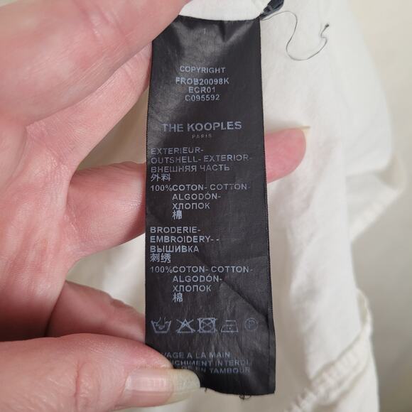 The Kooples white heart embroidered ruffled sleeve tiered dress Size 2 - Picture 10 of 12